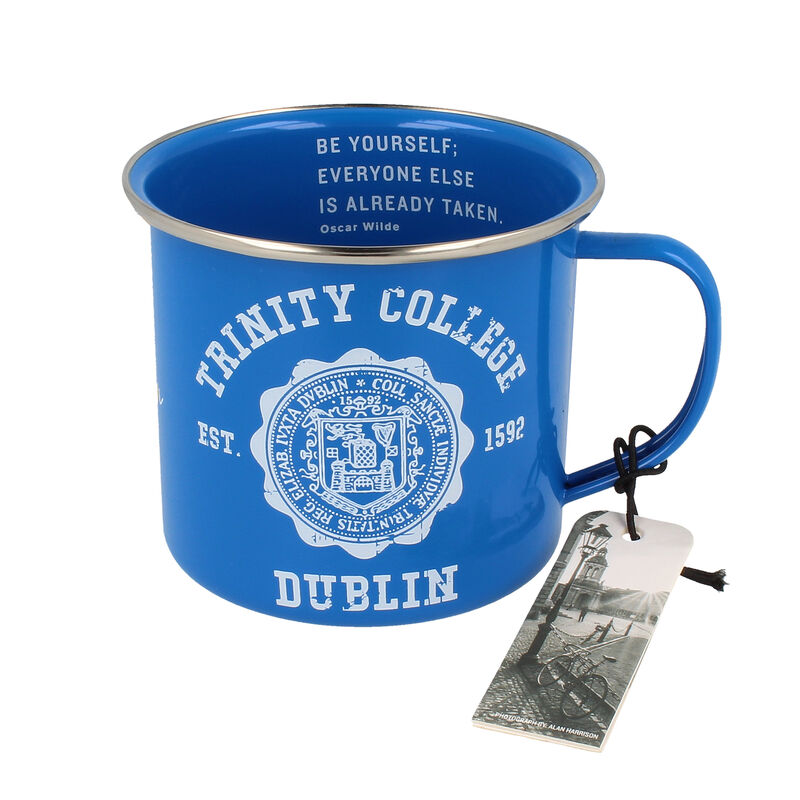 Trinity College Dublin Crest Enamel Mug Blue